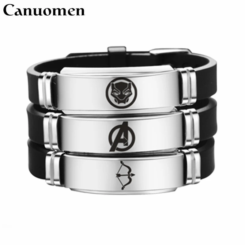 

Canuomen Movie Avengers Endgame Bracelets Super hero Stainless Steel Bracelet Men Boy Gifts Watchband Easy Adjust pulsera hombre