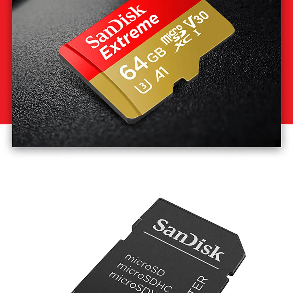 SanDisk Extreme и ультра Micro SD карты памяти UHS-I SDHC/SDXC C10 U3 V30 A1 16 ГБ 32 ГБ 64 ГБ TF карты для смартфона Камера Tablet и т. д