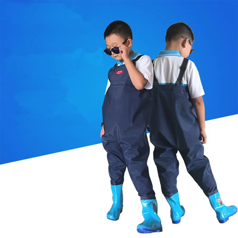 Children's fishing seaside play water suspender trousers underwater