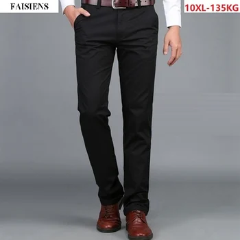 

FAISIENS Men Pants 9XL 10XL Stretch Trousers 7XL 8XL Large Size Big Smart Casual 44 46 48 Khaki Cotton Business Straight Pants