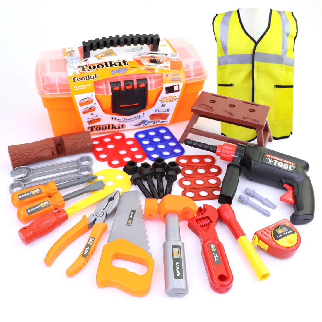 

35Pcs Children Pretend Play Toy Simulation Repair Tool Maintenance Versatile Toolkit Playset For Boy House Play Toys Tool Set