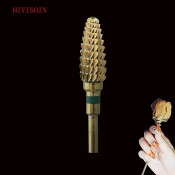 

HIVISOIN-1pcs- Carbide Nail Drill Bit - Large Cone TiN-60130010