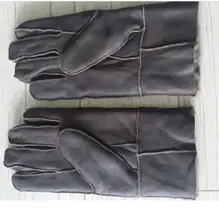 Man Autumn Sheepskin Fur Thicken Gloves Male Winter Warm Gloves Men Leather Wool Gloves