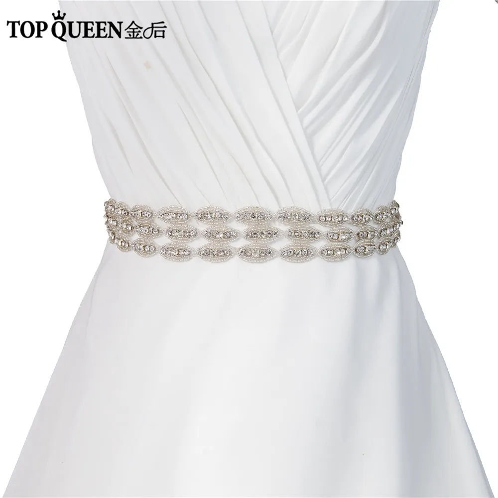 

TOPQUEEN S288 Rhinestone Crystals Wedding Bridal Bride Bridesmaid Sash Belts Accessories For the Evening Party Prom Formal Dress