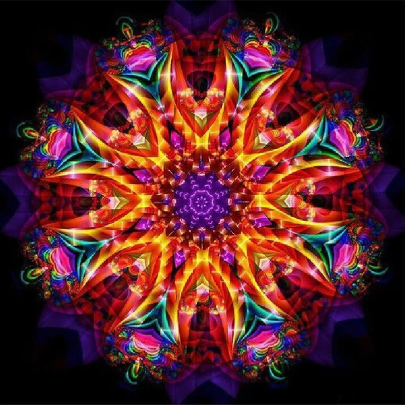 

DIY Diamond Painting Mandala flower Cross Stitch Kit 5D Diamond Embroidery Round Drill Rhinestone Pasted Crafts Needlework AS184