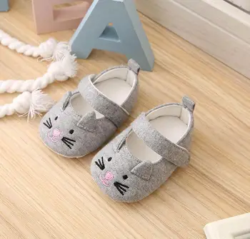 

Newborn Baby Crib Shoes Soft Bottom Anti-slip Shoes Footwear Cute Smile Mouse Infant Girl Shoes