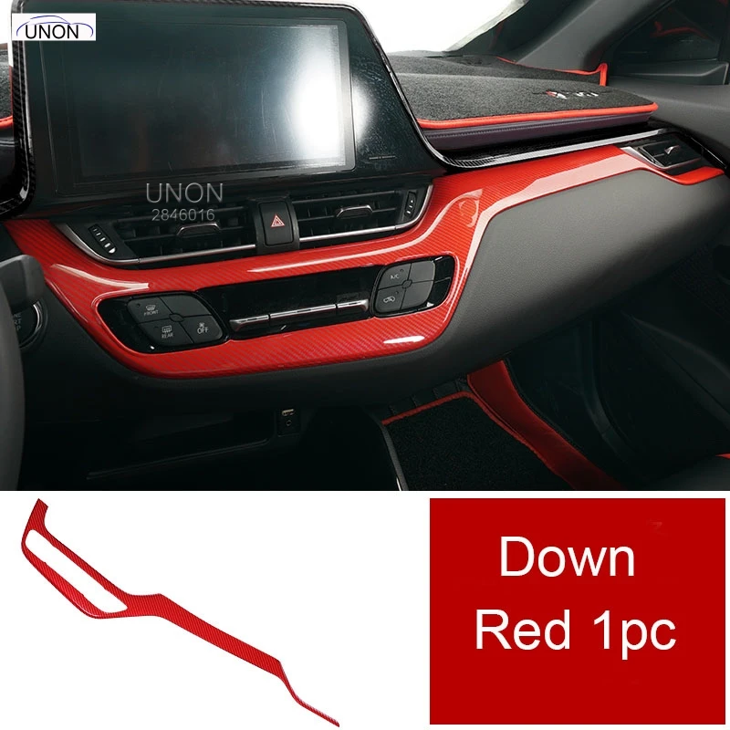 Карбоновый ремонт и декорирование специального авто интерьера фитинги и инструмент для фитингов отделка для Toyota CHR автостайлинг - Цвет: Red Down 1pc