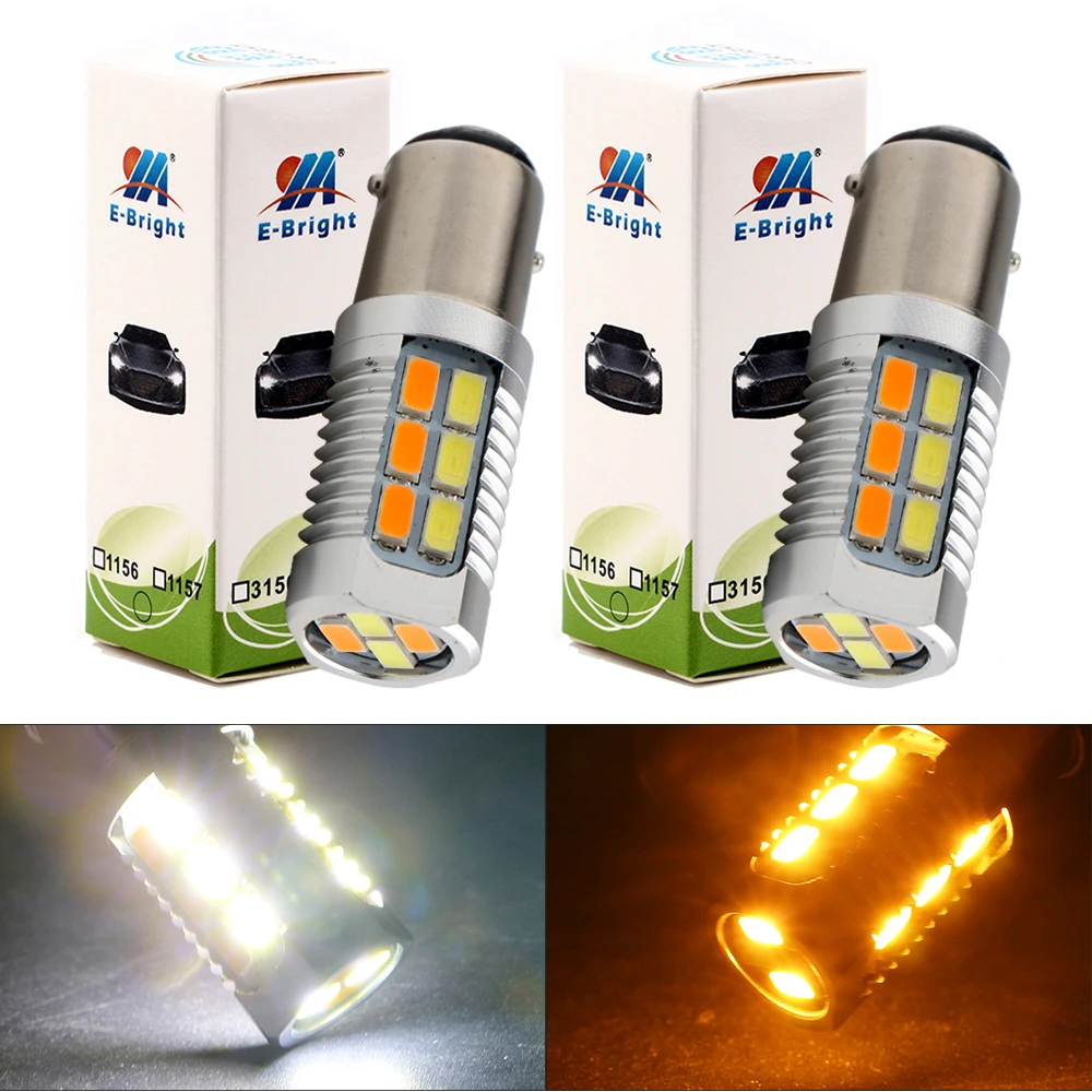 YM E-Bright 2 шт. 1157 5630 22 SMD Янтарный + белый светодиосветодиодный s СВЕТОДИОДНЫЕ