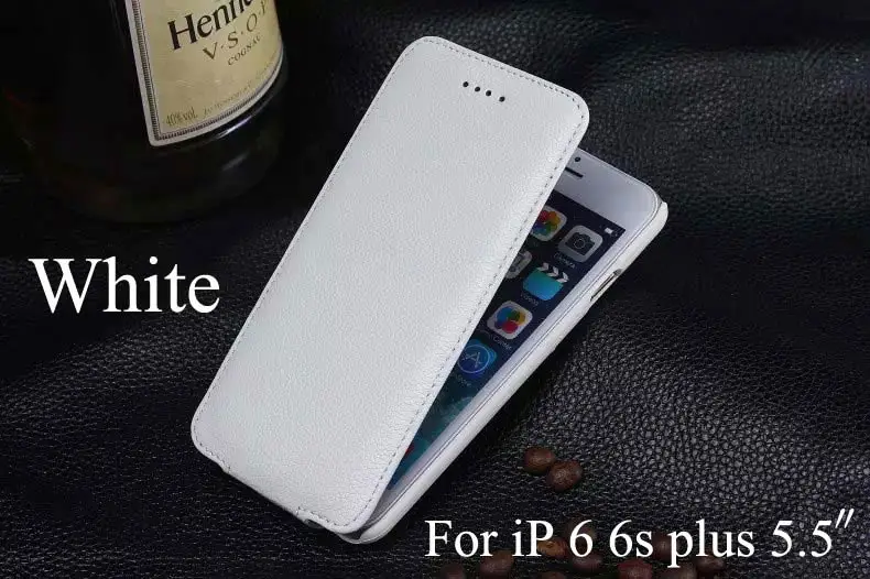 Вертикальный флип-чехол для iPhone 6 6s 4,7 вверх и вниз кожаный чехол 6s plus 5,5 - Цвет: White