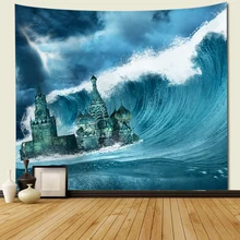 Beautiful Sea Printed Wall Tapestry ocean wave Tapestry For Home Decoration Wall Hanging Beach Throw Towel wall hanging tapestry wall hanging art decor sea wave print tapestry