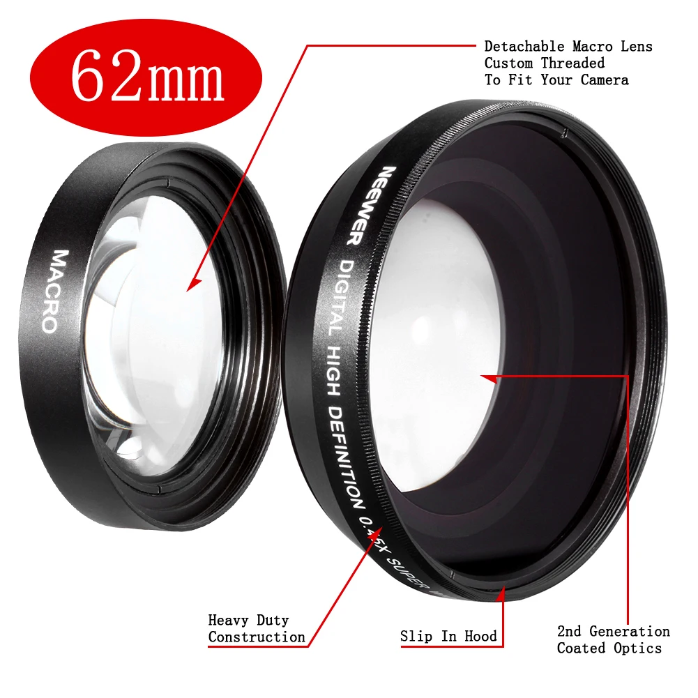 Only for Lenses with Filter Sizes of 40.5, 49, 55, 58 Or 62mm New 0.43x High Definition Wide Angle Conversion Lens for Sony Alpha a6300
