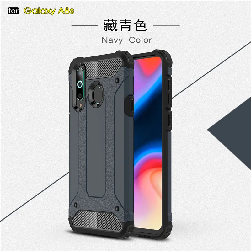 Mobile Phone Case For Samsung Galaxy A8S Hybrid Tough Shockproof Silicone Armor Bumper Hard A8s 6.4'' |