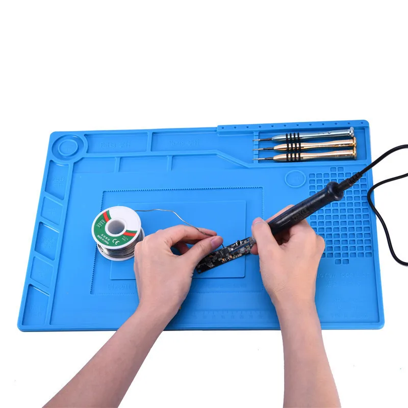 

S-150 Heat Insulation Silicone Repair Station with Magnetic Pad Desk Mat Maintenance Platform Repair Tools with Scale Ruler