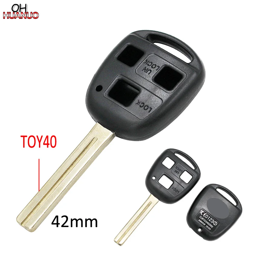 

3 Buttons Remote Car Key Shell Case for Lexus ES300 LS400 LS430 LX470 SC300 SC400 SC430 TOY40 42mm Long Key Blade