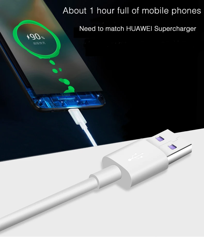 Для huawei USB 5A type-C кабель для huawei mate 20 10 Pro P20 Pro Lite P10 Plus Lite USB 3,1 type-C супер зарядный кабель