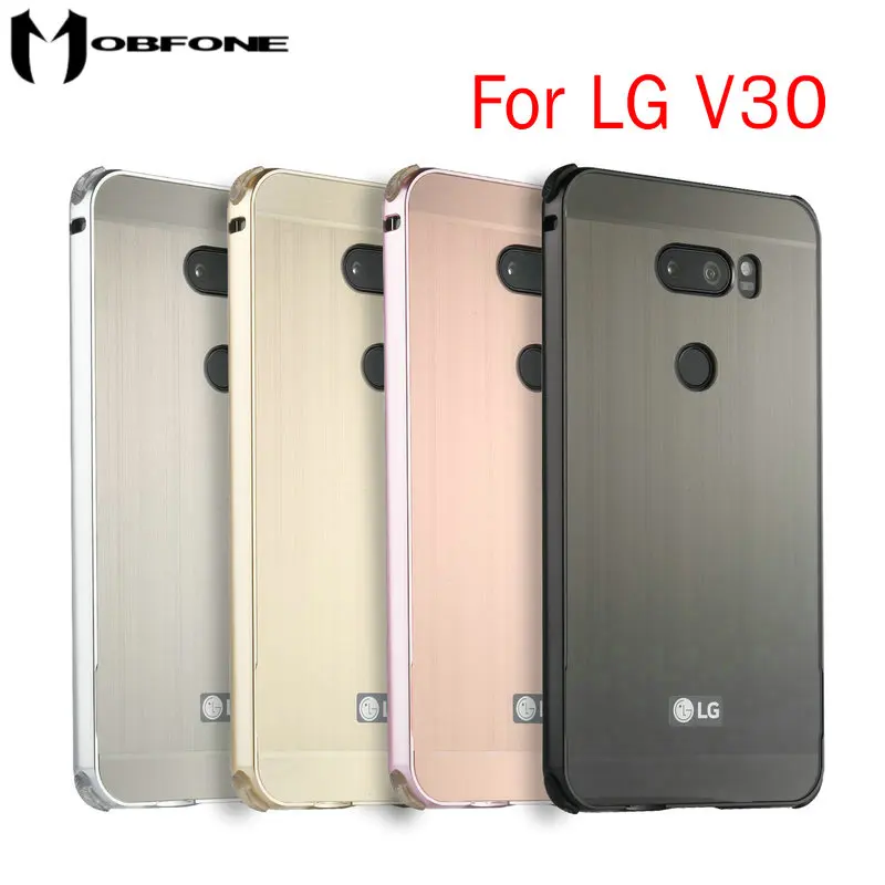 

Luxury Brushed Metal Frame Bumper For LG V30 H930 H931 H933 VS996 US998 LS998U 6.0" Shockproof Case Cover Capa