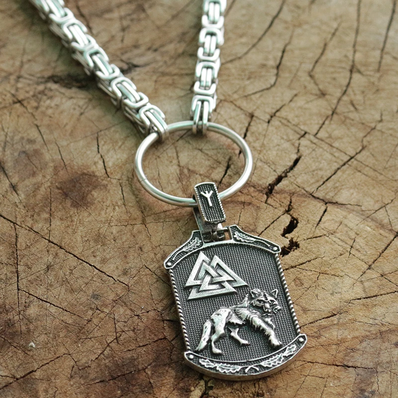Викинг один волк норвежский кулон Valknut мужское ожерелье Vegvisir ювелирные изделия