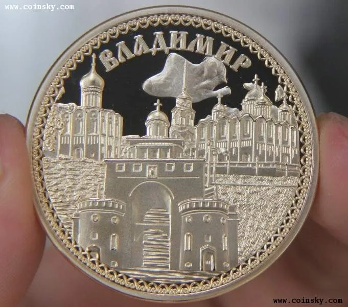 Позолоченная сувенирная медаль для монет, 40 мм
