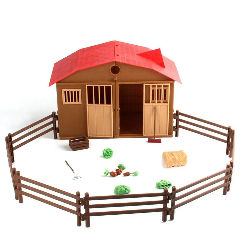 24 Uds granja casa pequeña Rancho cabaña simulación escena juguete modelo  juguete para juego de imitación kit Animal muñeco de planta casa para niños  regalos - AliExpress Juguetes y pasatiempos