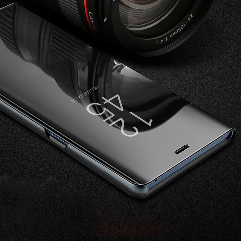 

Luxury View Flip Stand Phone Case for Samsung Galaxy s10 e S9 S8 Plus s10plus S6 S7 Edge S6Edge note 5 8 9 mobile Mirror Cover