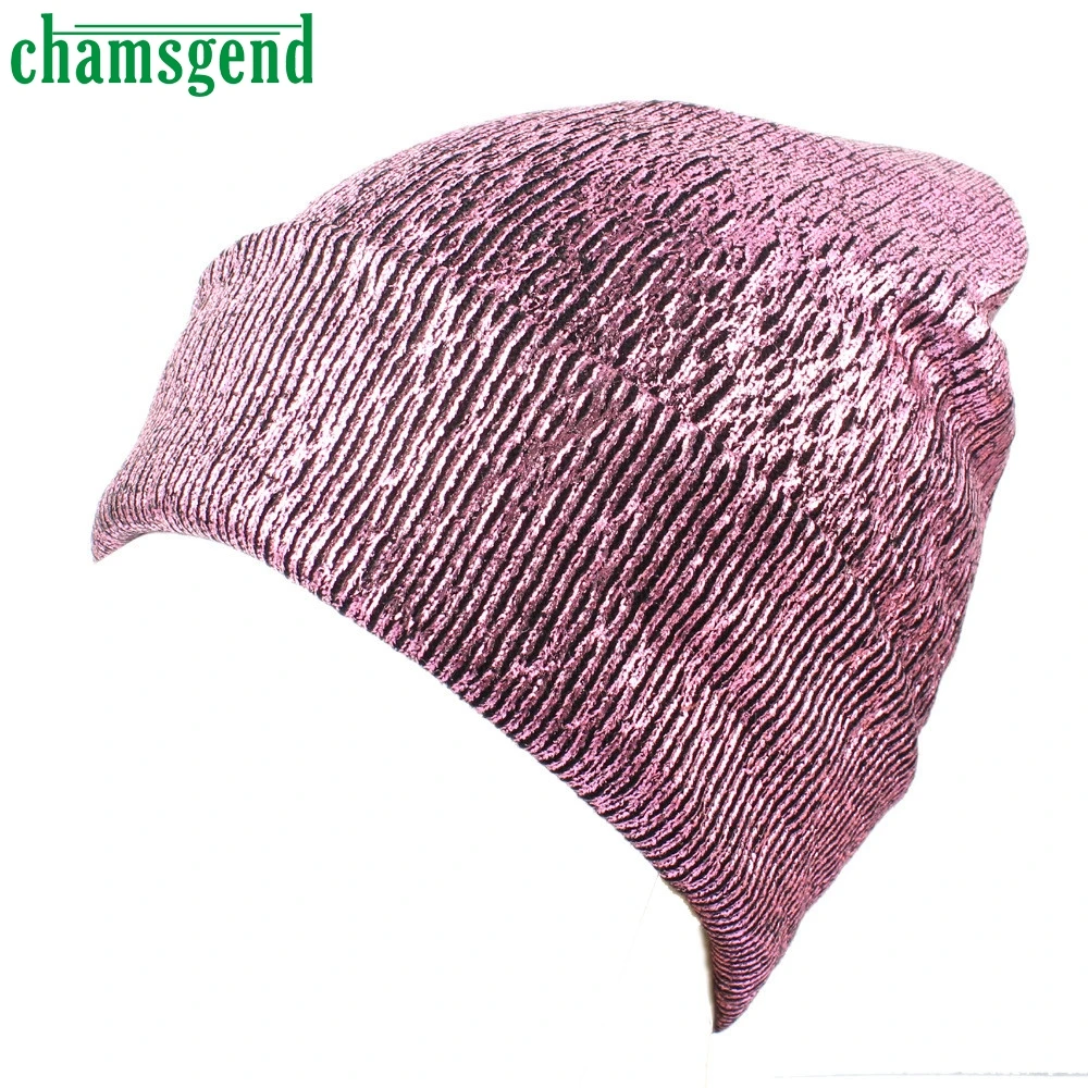 

Chamsgend Winter Women Hat Warm Ear Protection Crochet High Quality Women's Knit Glittering Caps Solid Color Bonnet Hats hot#35*