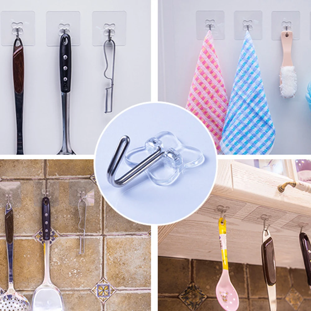 2Pcs Adhesive Hooks Strong Sticky Kitchen Hooks Wall Hanger Ceiling Hooks Reusable Hook for Bathroom nd Kitchen 2Pcs Adhesive Hooks Strong Sticky Kitchen Hooks Wall Hanger Ceiling Hooks Reusable Hook for Bathroom nd Kitchen