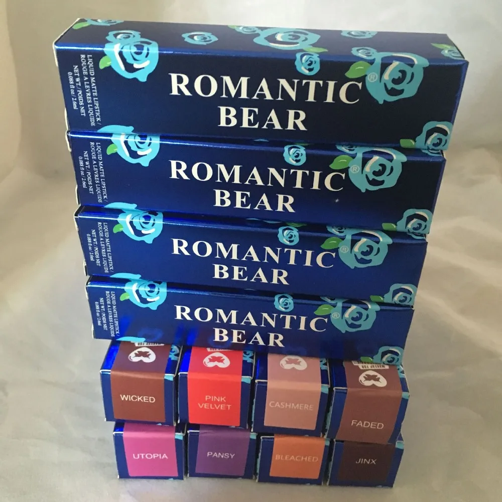 

Romantic Bear Velvet Matte Liquid Lipsticks New in Box drop shipping High Quality Lip Gloss Cosmetics