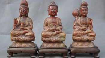 

Old Tibet Buddhism Shoushan Stone Hand-Carved Sakyamuni Kuan-yin Guanyin Statue