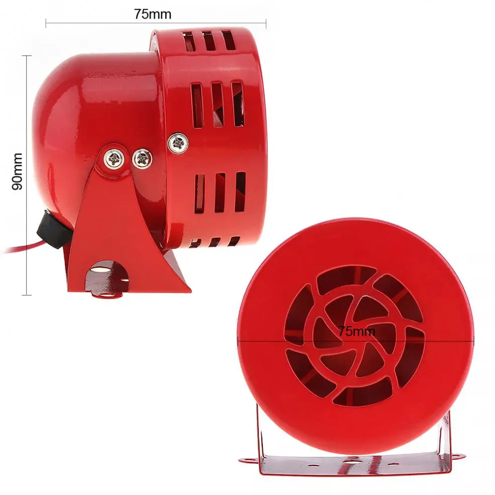 Universal 12V 110dB Red Automotive Motorcycle Horns Air Raid Siren Horn Car  Truck Motor Driven Alarm