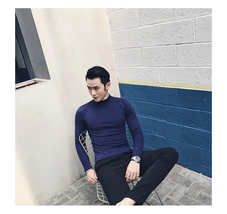 best sweaters for men MRMT 2022 Brand Autumn New Knitting Men's Sweater Pullover for Male Half High Collar  Sweater sweater crewneck