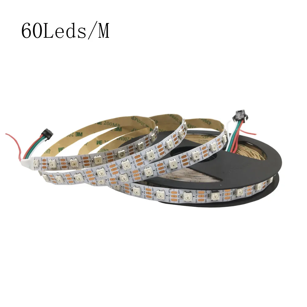 Для детей от 1 года до 5 лет м WS2812B светодиодные полосы DC12V 60 светодиодов/M RGB Led LightWhite