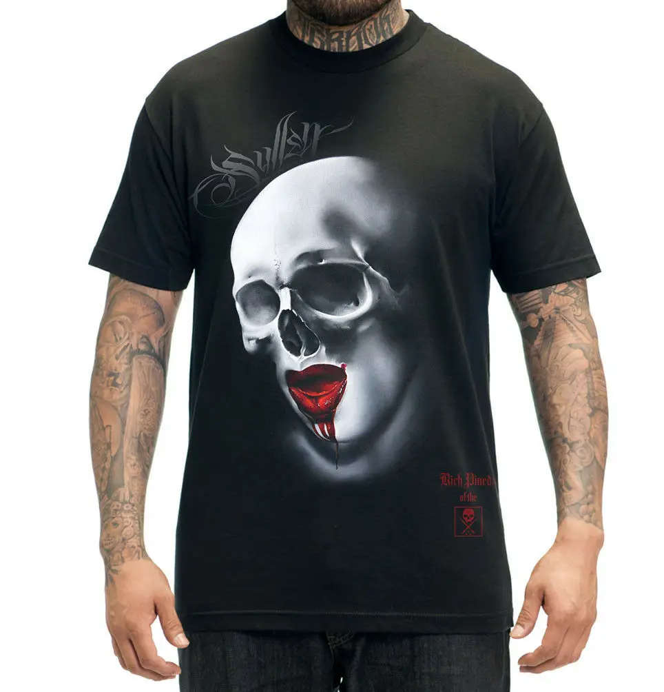 

SULLEN CLOTHING RICH PINEDA WHITE ZOMBIE HALLOWEEN TATTOO SCENE SKULL T SHIRT