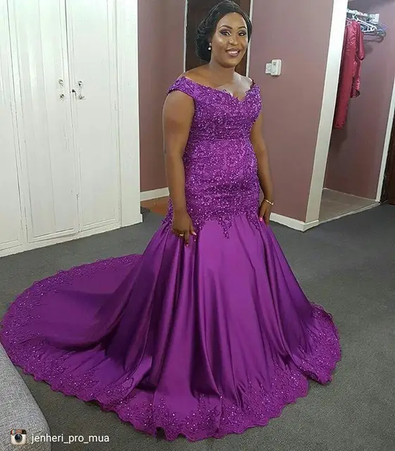 Dark Purple Mermaid Prom Dresses