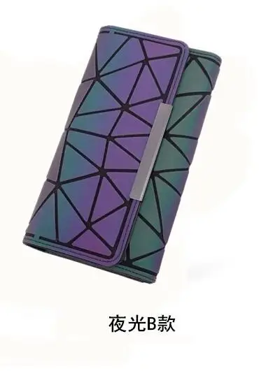 Популярный бренд Bao женский кошелек, клатч дамские карты сумка модные геометрические женские сумки фосфоресцирующий люминесцентный длинный кошелек - Цвет: B