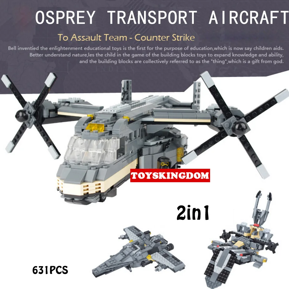 

Modern Military helicopter Counter Strike special forces Osprey transport aircraft building block Army airforce figures toys