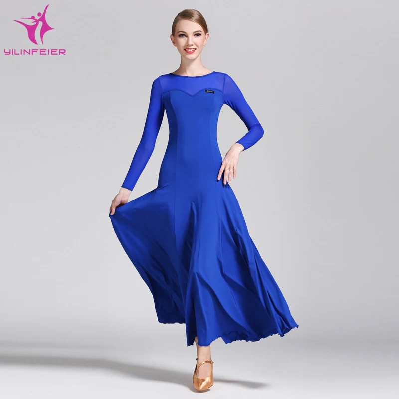 

YILINFEIER S9004 Modern Dance Costume Women Ladies Dancewear Waltzing Tango Dancing Dress Ballroom Costume Evening Party Dress