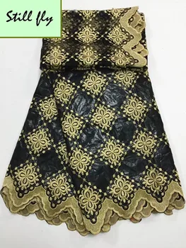 

Black bazin riche fabric french net lace fabric with beads african bazin riche fabric embroidered for women 5+2yards/lot PL-13