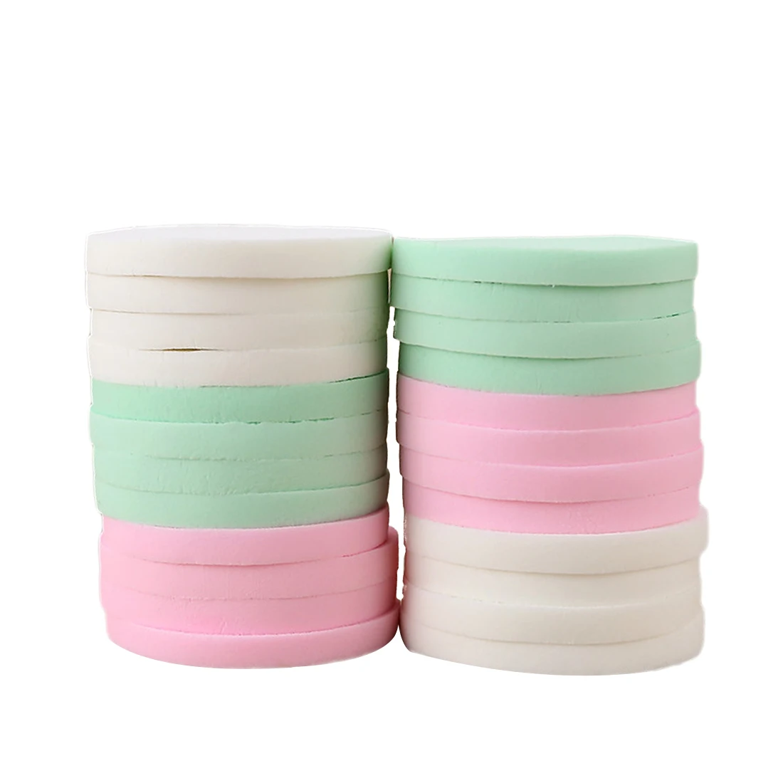 Губка слоеная 20 шт Влажная и сухая компактная пудра основа BB крем Круглый Макияж хлопок слоеный Макияж инструмент