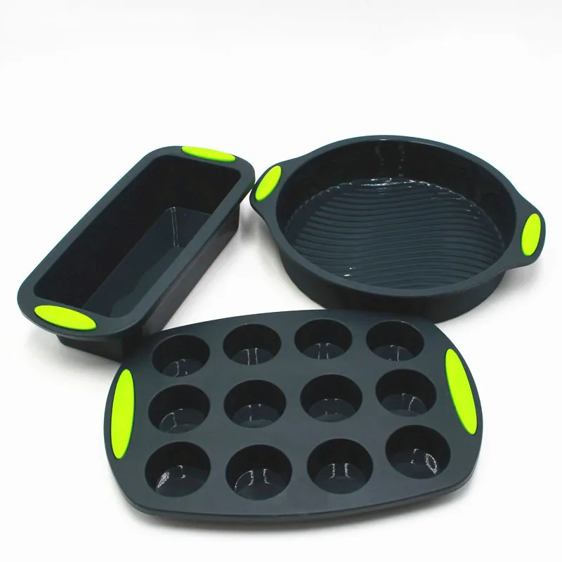 

Silicone Baking Cake Mold DIY Toast Bread Pans Cupcake Muffin Pans 3 in Package Square Quadrate Shape Round Shape Baking Pans