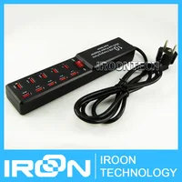 10 Ports USB Power Adapter USB Charger Charging Station.Output: DC 5V/2.1A*1 port,5V/1A*2 ports,5V/0.5-1A*7 ports