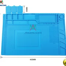 45x30 см(17,7x11,8 дюйма) самый большой силиконовый припой рабочий коврик с магнитной теплоизоляцией паяльная станция