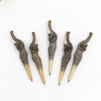 

10-100pcs Cute cartoon animal basswood craft pen forest animal elephant modelling handmade graver pen creation pen