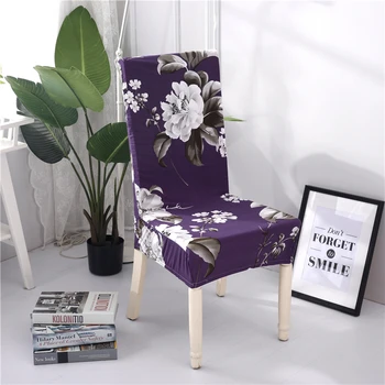 

Geometric Flower Printing Protective Slipcover Elastic Spandex Chair Cover Stretch Dining Chair Seat Cover Case for Banquet