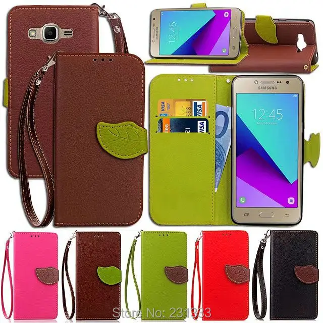 

Leaf Clasp Strap Wallet Leather Pouch Case For Samung Galaxy J2 J5 J7 Prime HTC U Play Nokia 5 Stand TPU ID Card Skin Cover 1pcs