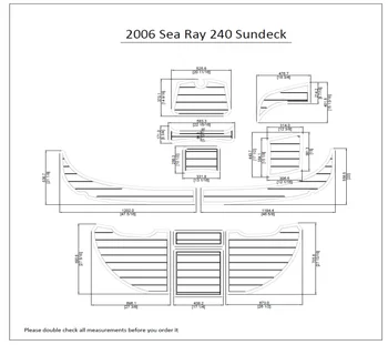 

2006 Sea Ray 240 Sundeck Swim Platform Pad 1/4" 6mm Boat EVA Teak Decking