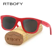 RTBOFY Hombres Polarizaron las gafas de Sol De Madera Del Monopatín De Madera UV400 Proteger Negro Gafas Cuadradas de Las Mujeres Con la Caja gafas de sol