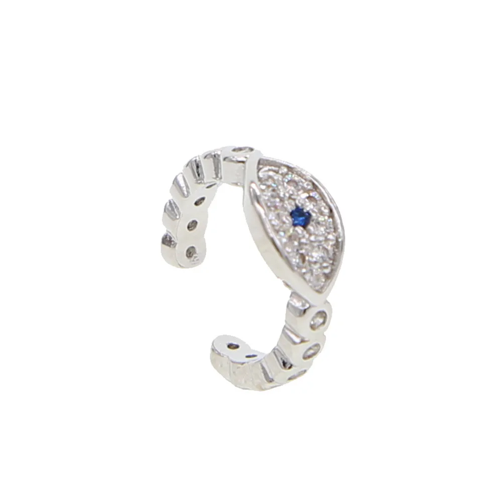 

mini 1 PIECE top quality fashion girl jewelry tiny small evil eye beaded band simple minimal ear cuff no piercing earrings
