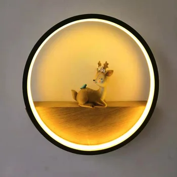 

Simple Modern Illumination Wall Light Deers Circle Room Wall Lamp Living Room Bedroom ALI88