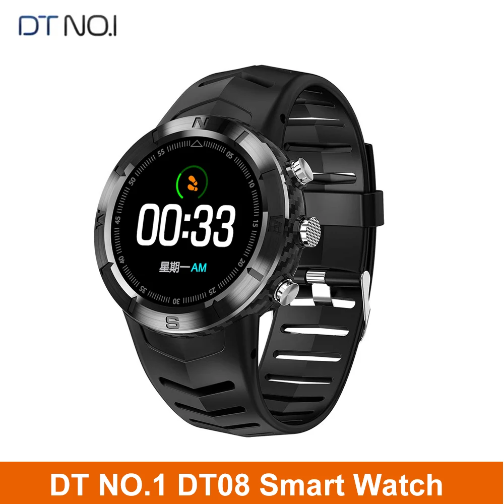 NO1 DT08 Смарт-часы 1 3 дюймов Bluetooth 4 2 пульсометр Мониторинг Артериального Давления