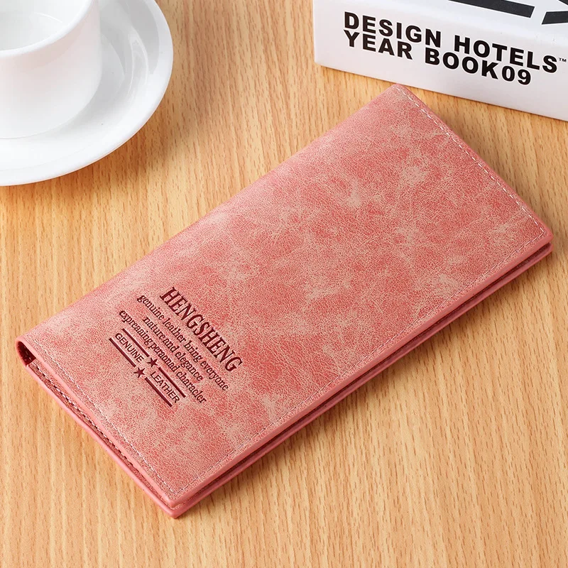

Women Multi-color ultra-thin long Wallet Korean version three fold soft surface Female Holder Multi-card Purse Card package 196